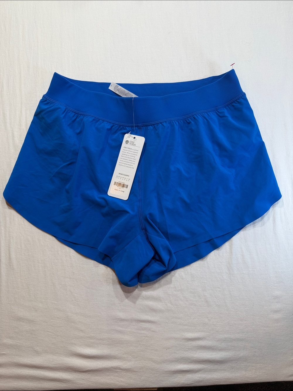 CRZ YOGA Women's lined Athletic Shorts - Royal Blue yoga running